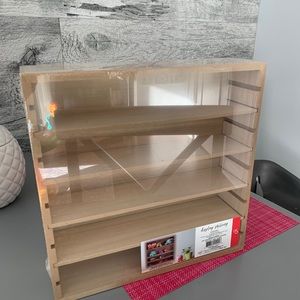 Target bullseye natural wood shelf